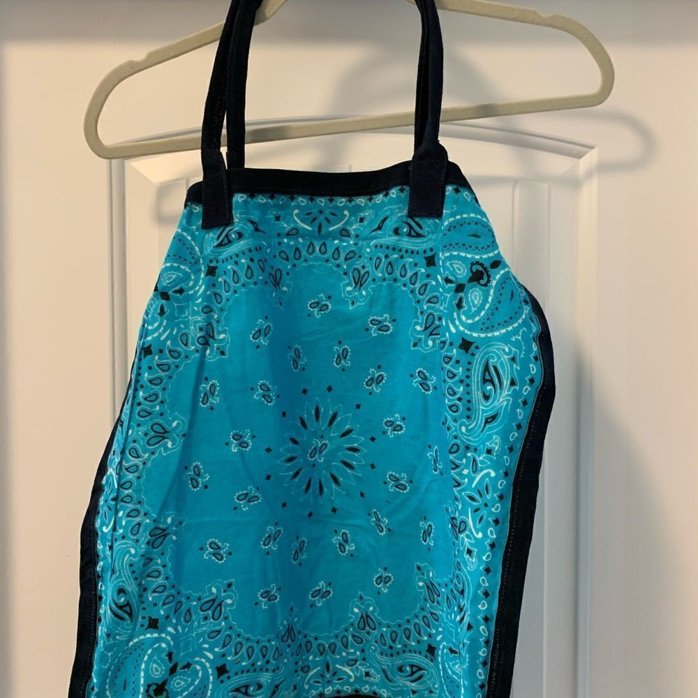 Raj L.A. Anthro Bandanna Lightweight Tote Bag Suede Strap NWOT